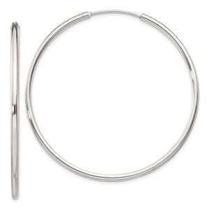 2mm, Sterling Silver, Endless Hoop Earrings - 52mm (2 Inch)